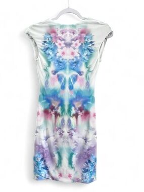 New w tags: REVOLVE x AFRM White Multi Mirror Print Short Sleeve Backless Dress